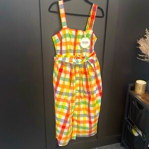 Christopher John Rogers Target bright multi color plaid dress Size 8 NWT